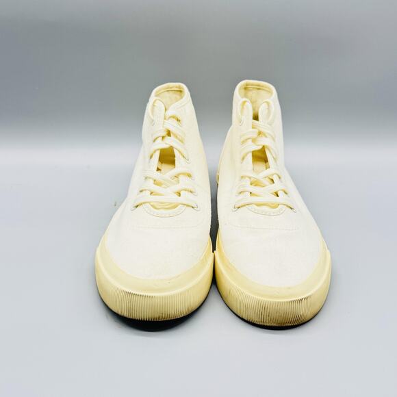 Everlane Shoes Womens 7 Off White High Top Organic Cotton Canvas Sneakers - Picture 3 of 13